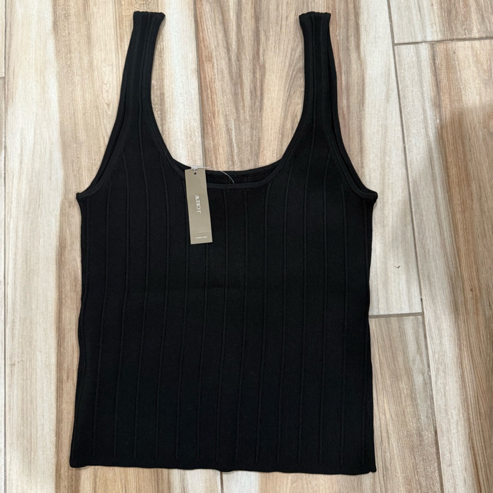 J. Crew Black Ribbed Tank Top